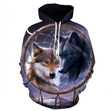 Load image into Gallery viewer, Print Galaxy Wolf Hooded Hoodies