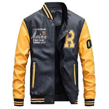 Load image into Gallery viewer, Men Baseball Jacket Embroidered Leather