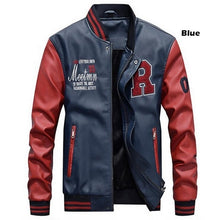 Load image into Gallery viewer, Men Baseball Jacket Embroidered Leather