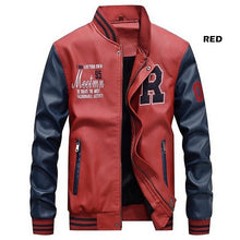 Load image into Gallery viewer, Men Baseball Jacket Embroidered Leather
