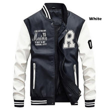 Load image into Gallery viewer, Men Baseball Jacket Embroidered Leather