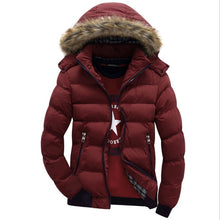 Load image into Gallery viewer, With Fur Hood Hat Men Outwear