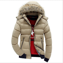 Load image into Gallery viewer, With Fur Hood Hat Men Outwear